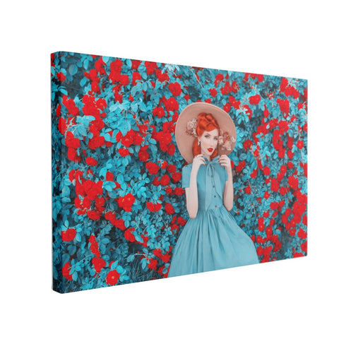 Tablou Canvas Fabulous Lady with Red Lips in Dress - clevny.ro