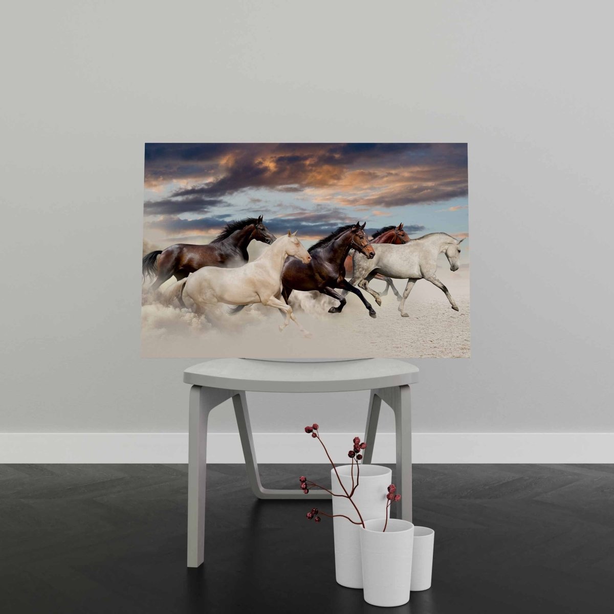 Tablou Canvas Five Horse Run - clevny.ro