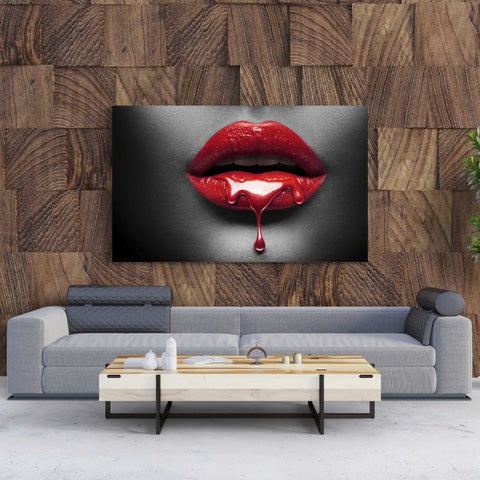 Tablou Canvas Glossy Red Lips - clevny.ro