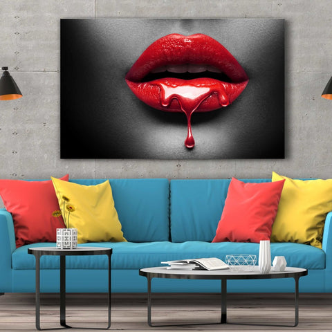 Tablou Canvas Glossy Red Lips - clevny.ro