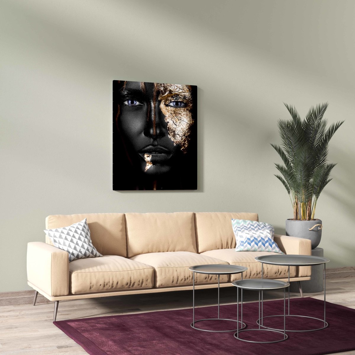 Tablou Canvas Gold Face - clevny.ro