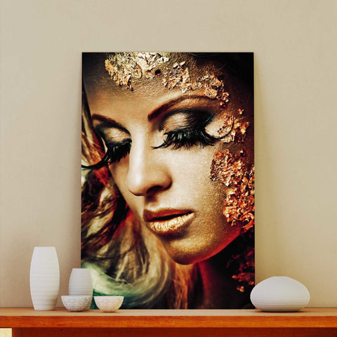 Tablou Canvas Gold Makeup - clevny.ro