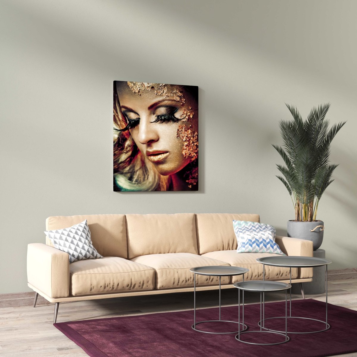 Tablou Canvas Gold Makeup - clevny.ro