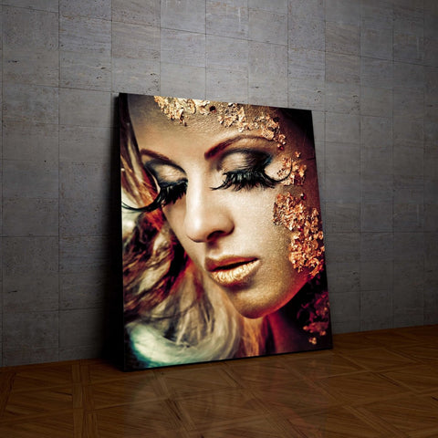 Tablou Canvas Gold Makeup - clevny.ro