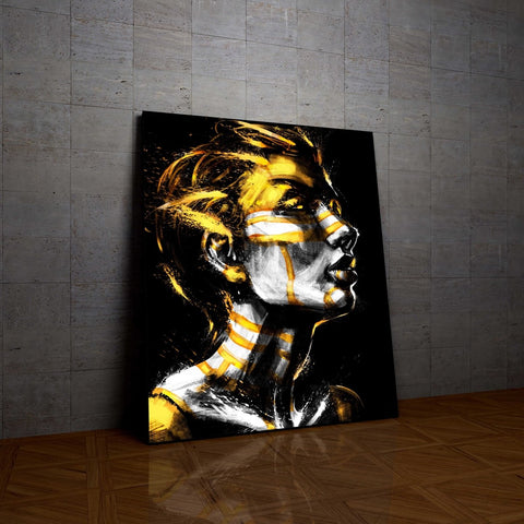 Tablou Canvas Gold Pattern on Face - clevny.ro