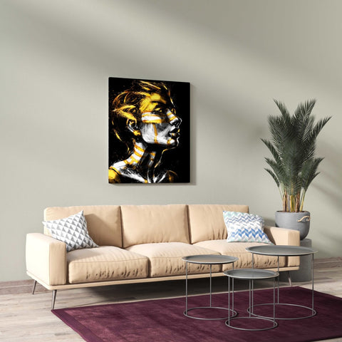 Tablou Canvas Gold Pattern on Face - clevny.ro
