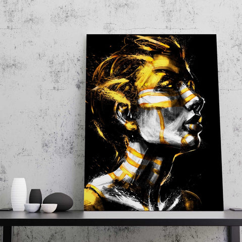 Tablou Canvas Gold Pattern on Face - clevny.ro