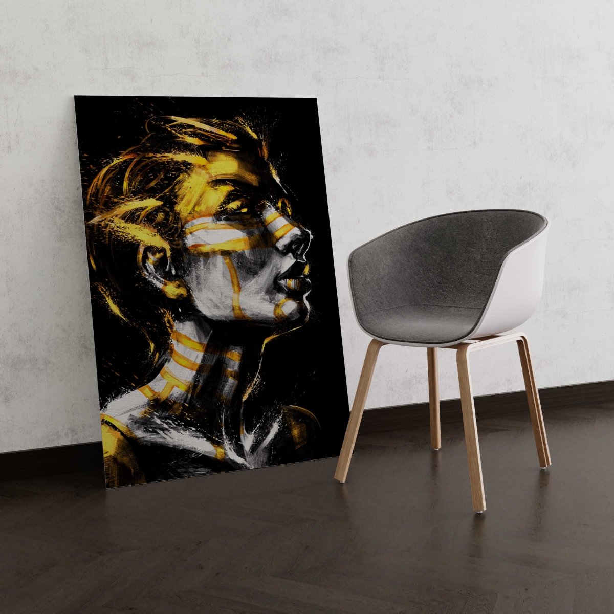 Tablou Canvas Gold Pattern on Face - clevny.ro