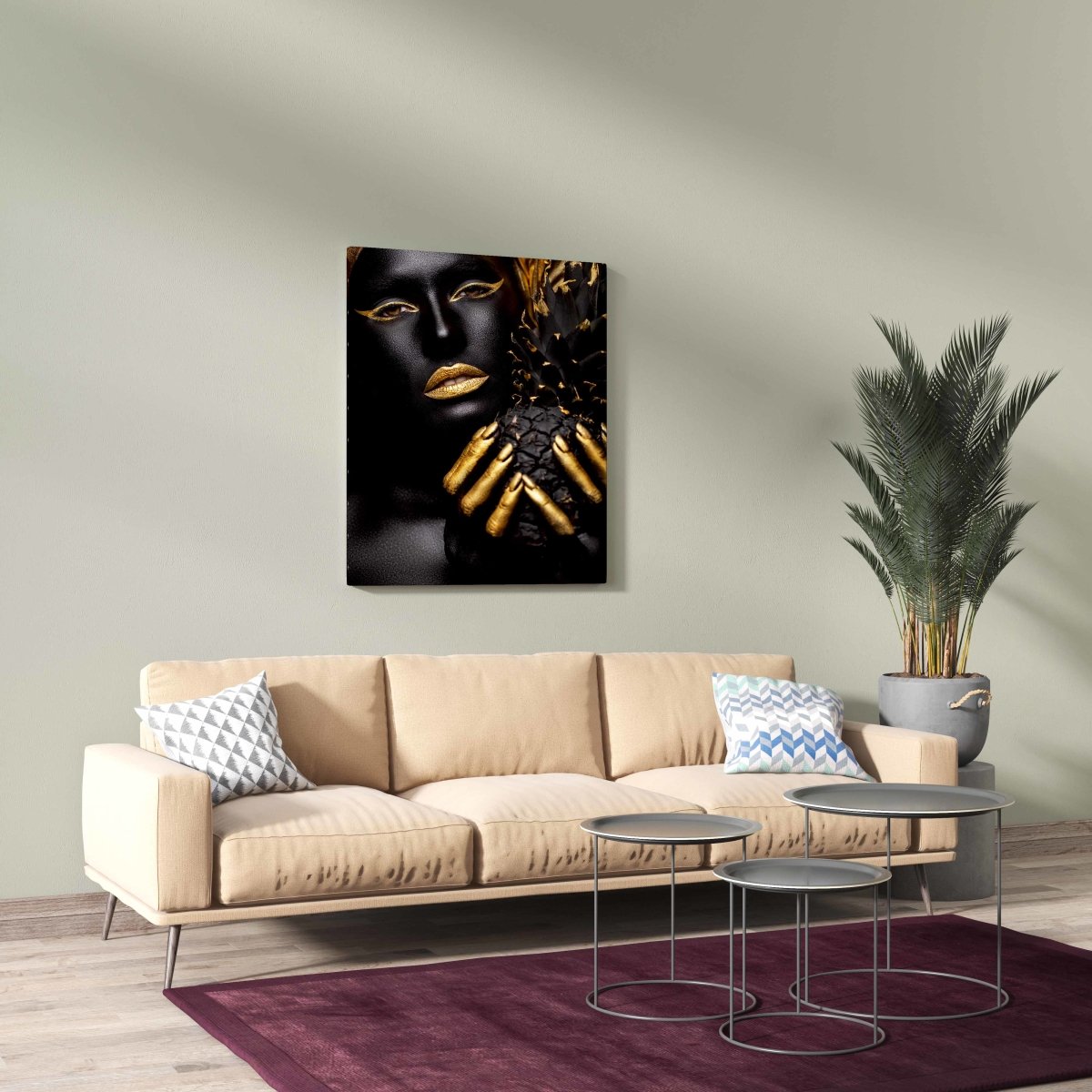 Tablou Canvas Gold Pineapple - clevny.ro