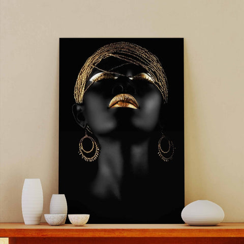 Tablou Canvas Golden Lips - clevny.ro