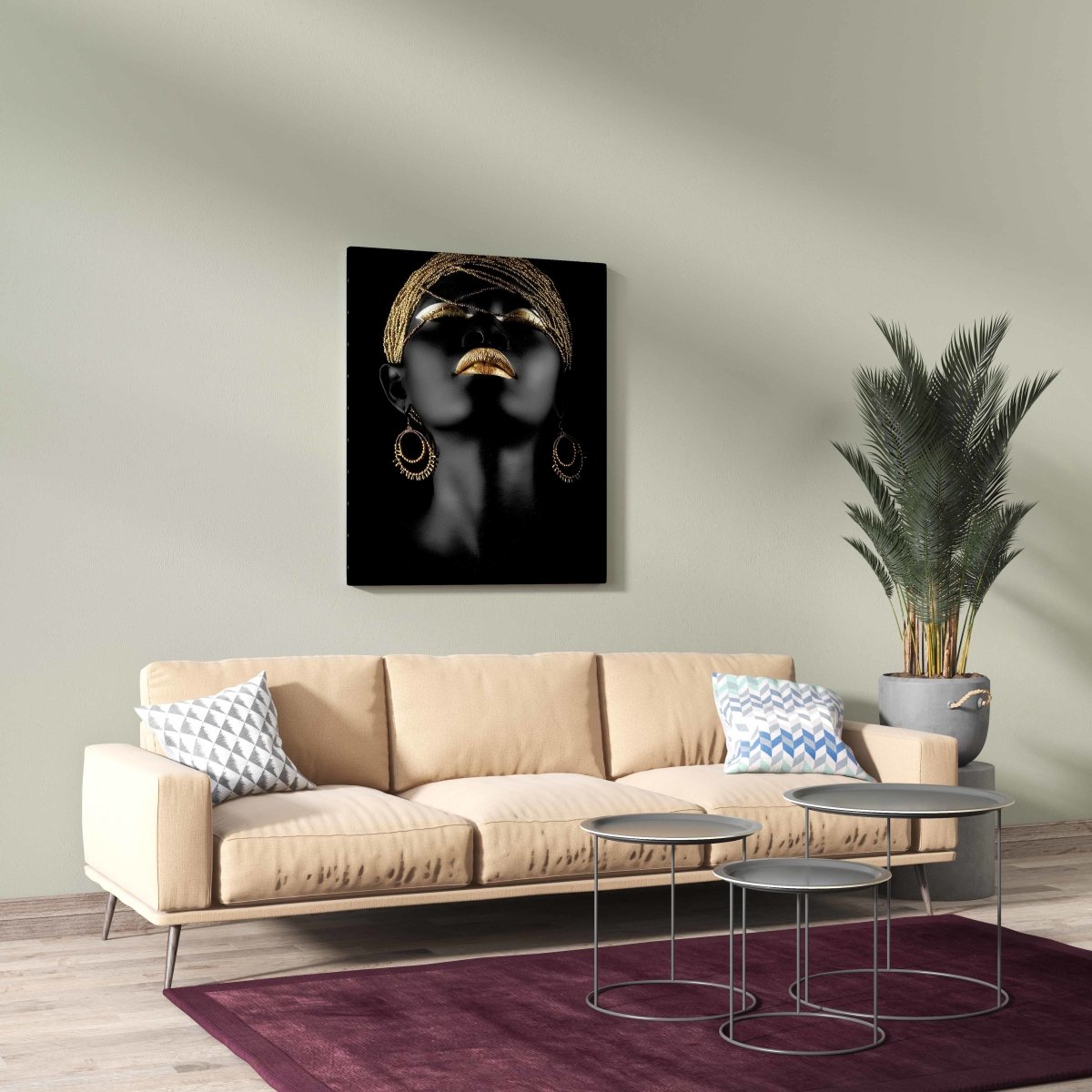 Tablou Canvas Golden Lips - clevny.ro