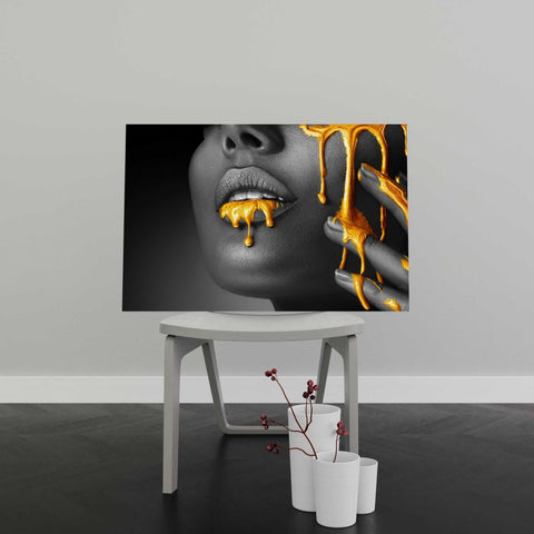 Tablou Canvas Gray Liquid Gold - clevny.ro