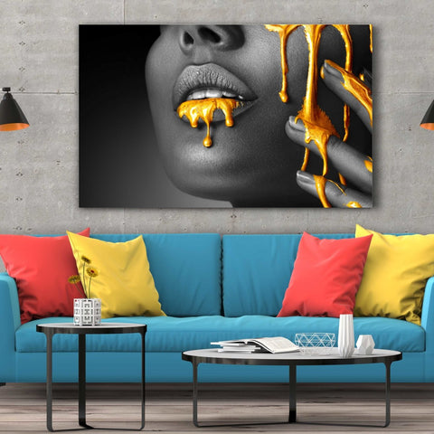 Tablou Canvas Gray Liquid Gold - clevny.ro
