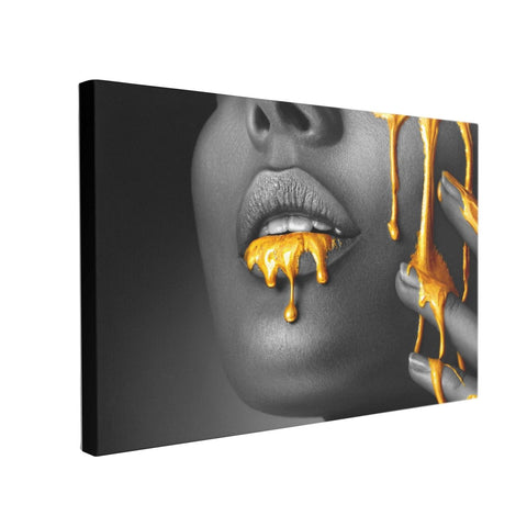 Tablou Canvas Gray Liquid Gold - clevny.ro