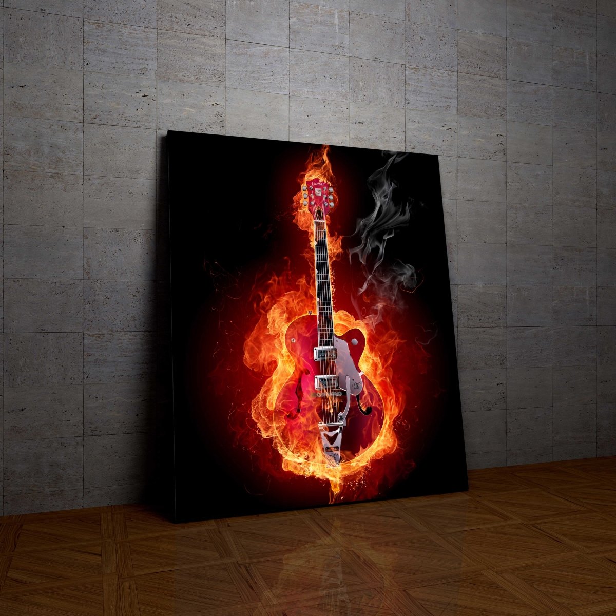 Tablou Canvas Guitar on Fire - clevny.ro