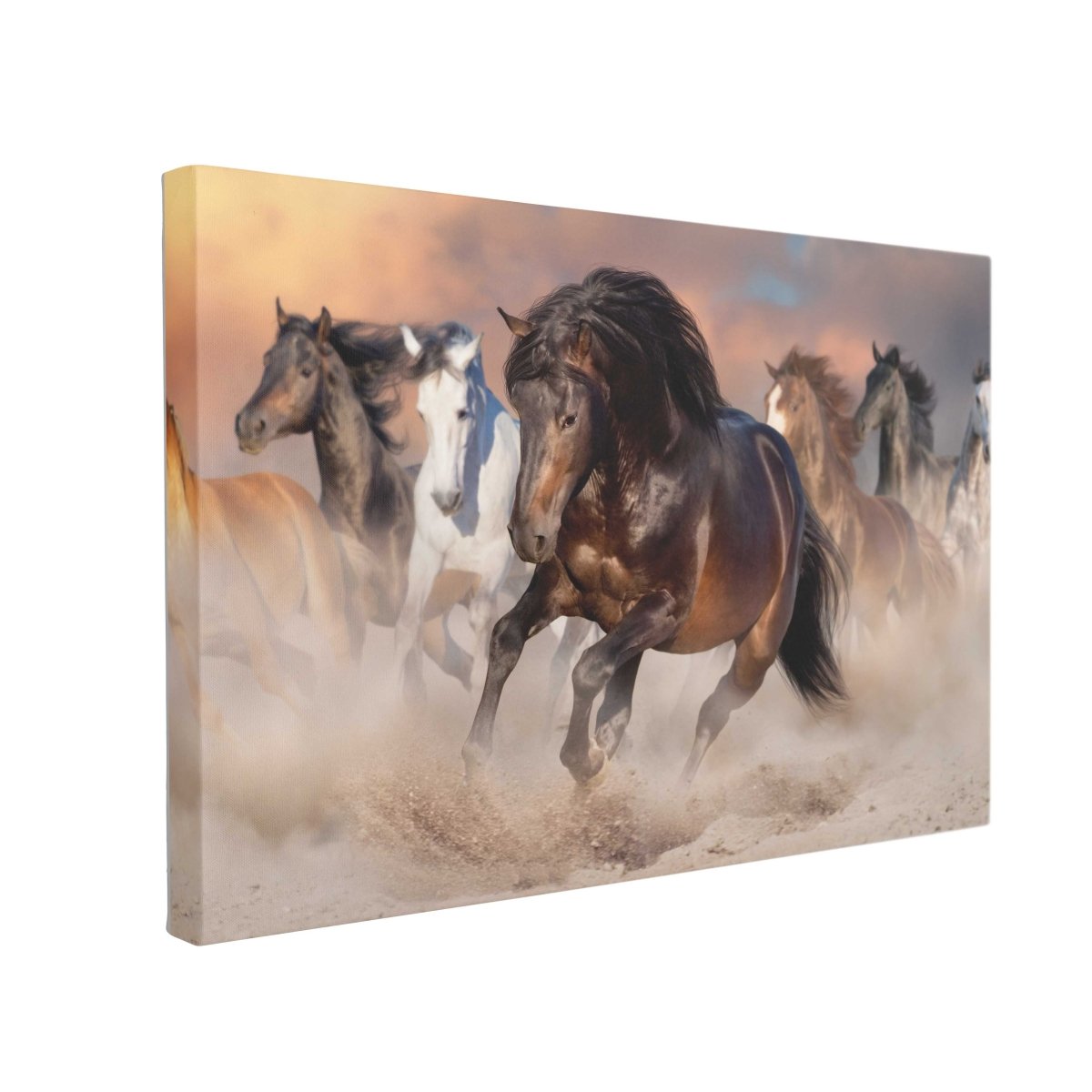 Tablou Canvas Horse Herd Run in Desert - clevny.ro