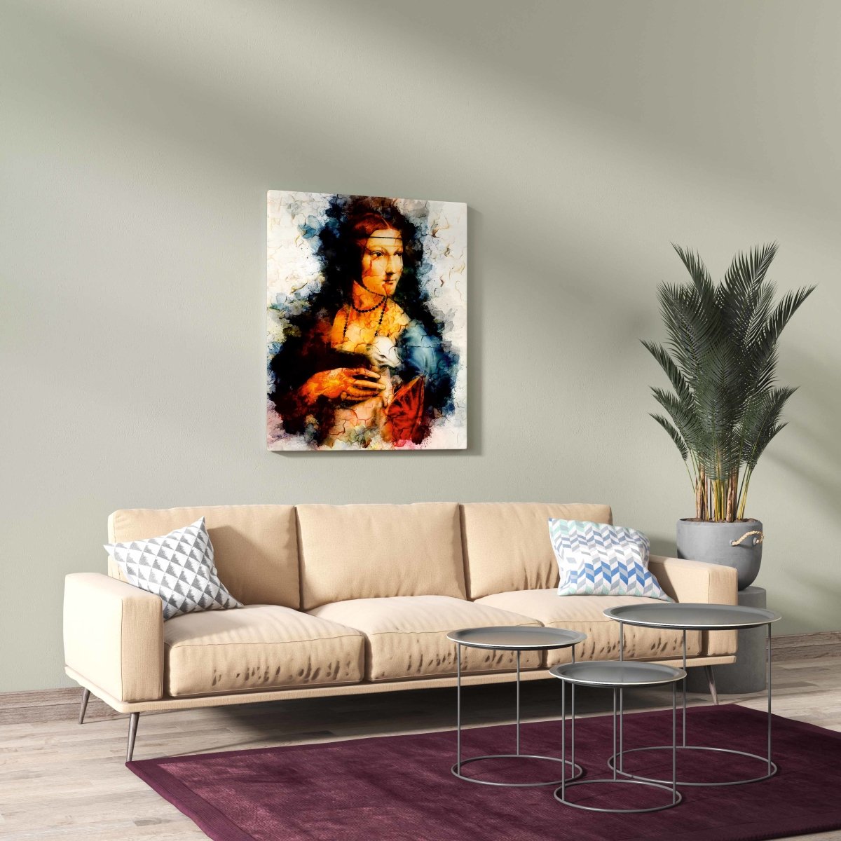 Tablou Canvas Lady with an Ermine - clevny.ro