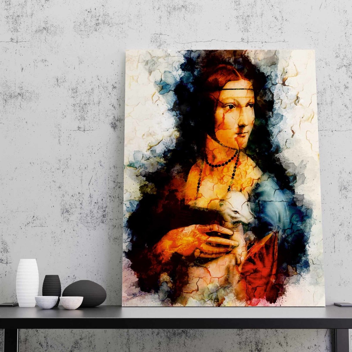 Tablou Canvas Lady with an Ermine - clevny.ro