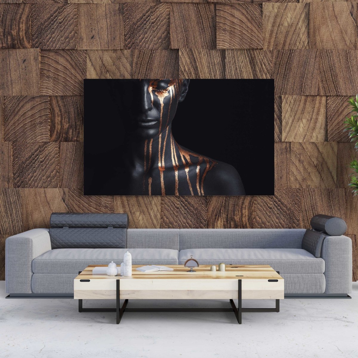 Tablou Canvas Leaking Gold Paint - clevny.ro