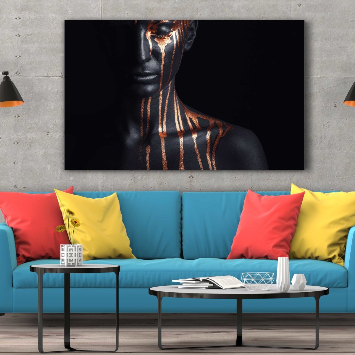 Tablou Canvas Leaking Gold Paint - clevny.ro