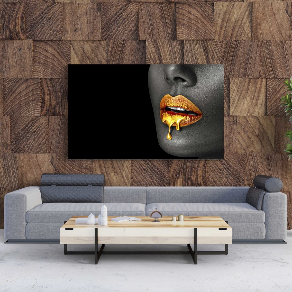 Tablou Canvas Lips Lipgloss Dripping - clevny.ro
