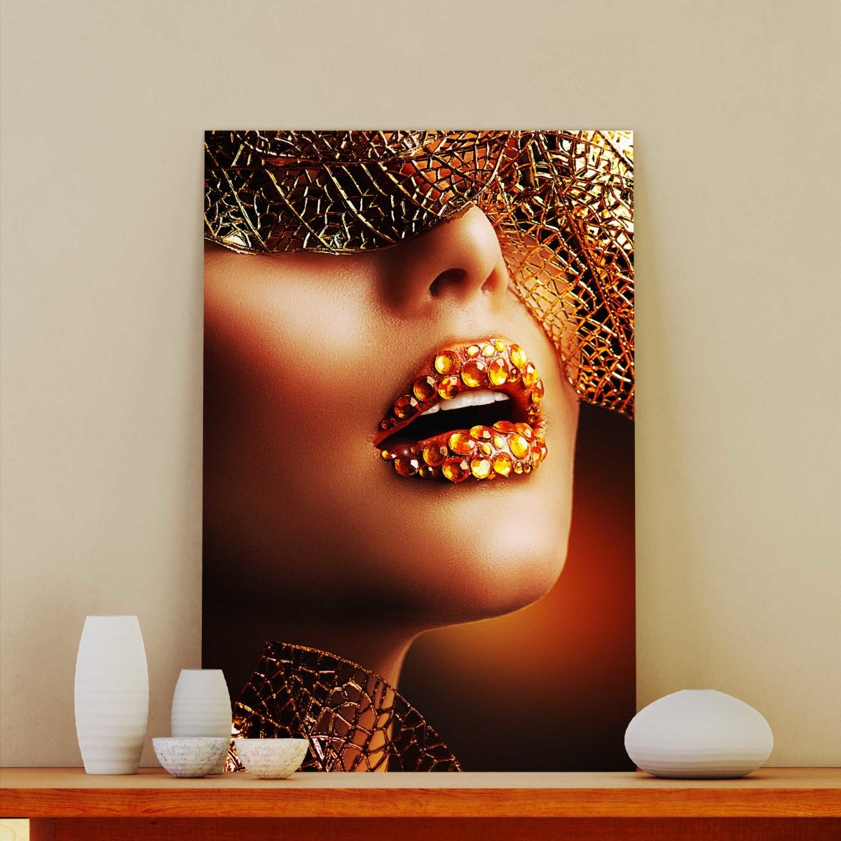 Tablou Canvas Luxury Golden Makeup - clevny.ro