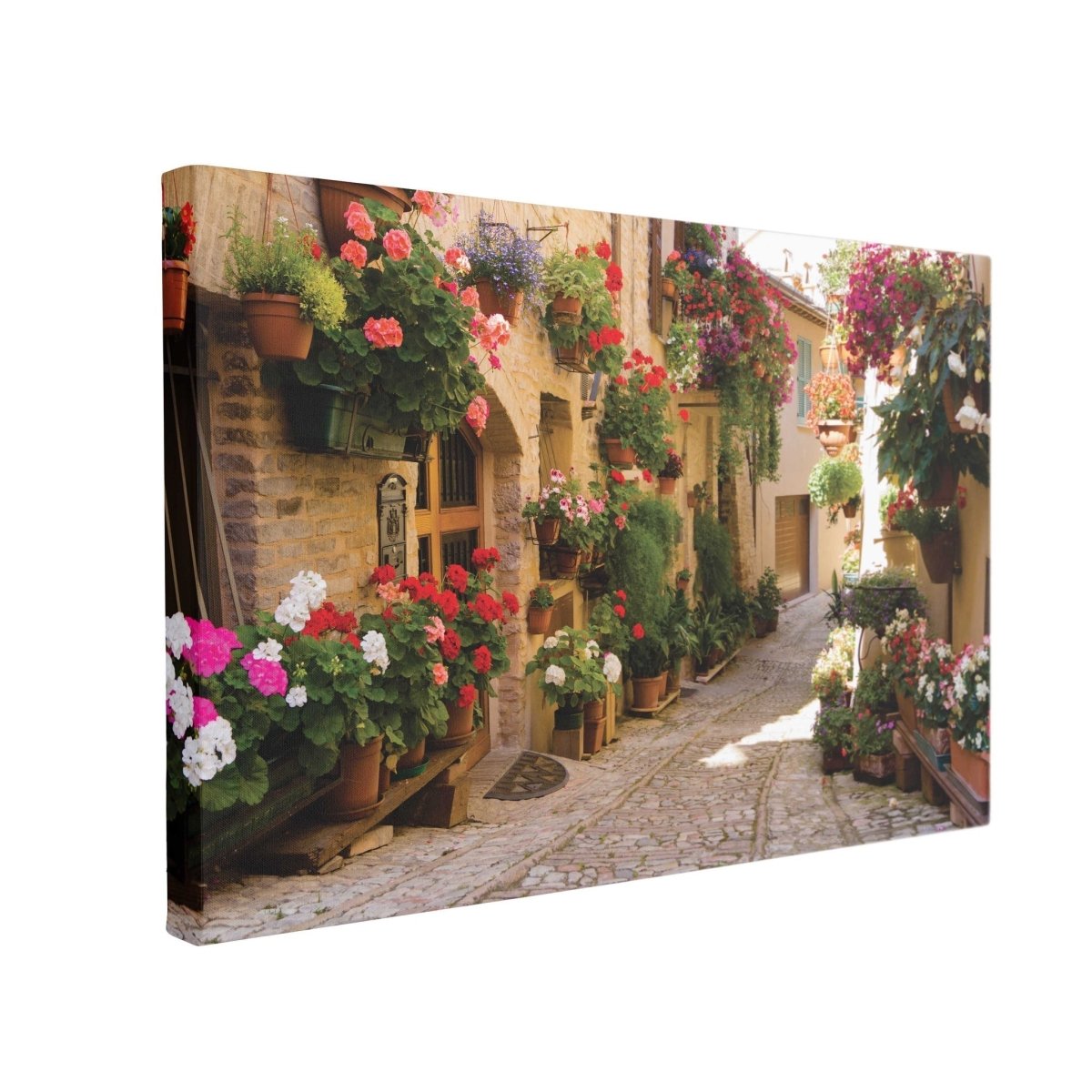 Tablou Canvas Medieval Alley with Flowers in Spello - clevny.ro