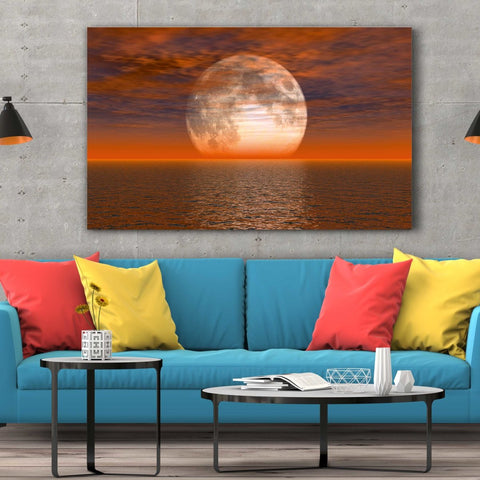 Tablou Canvas Moon on Night Sea - clevny.ro