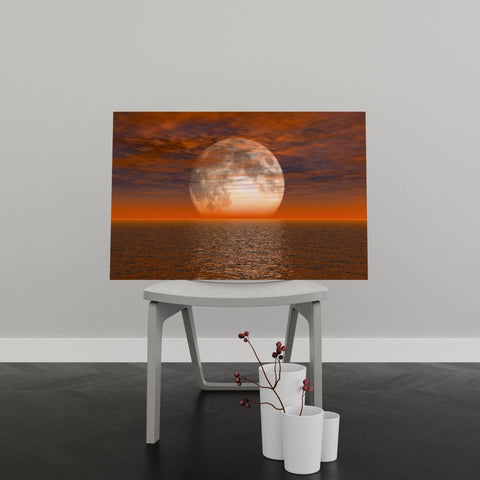 Tablou Canvas Moon on Night Sea - clevny.ro