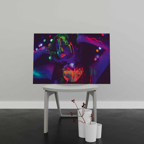 Tablou Canvas Neon Girl Party - clevny.ro
