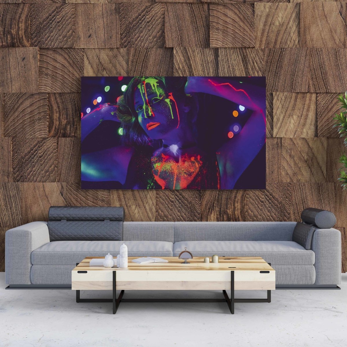 Tablou Canvas Neon Girl Party - clevny.ro