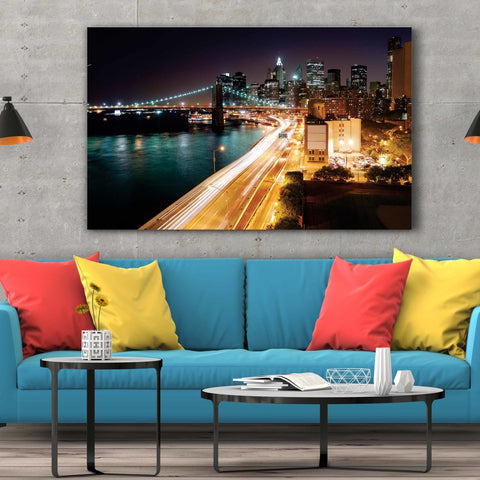 Tablou Canvas Night Light City - clevny.ro