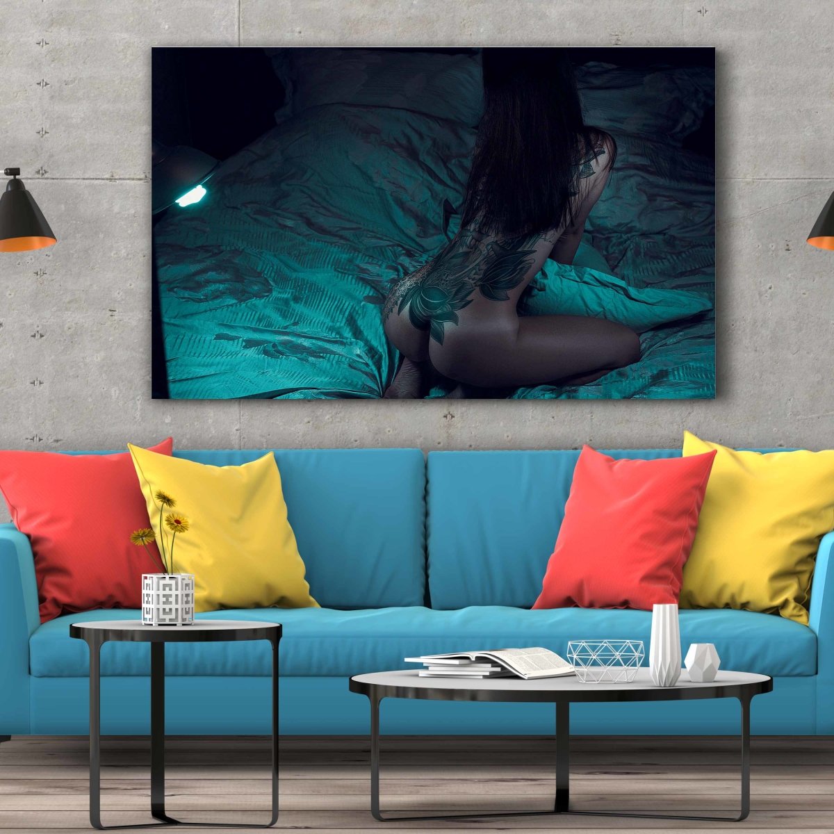 Tablou Canvas Nude Woman Tattoo - clevny.ro