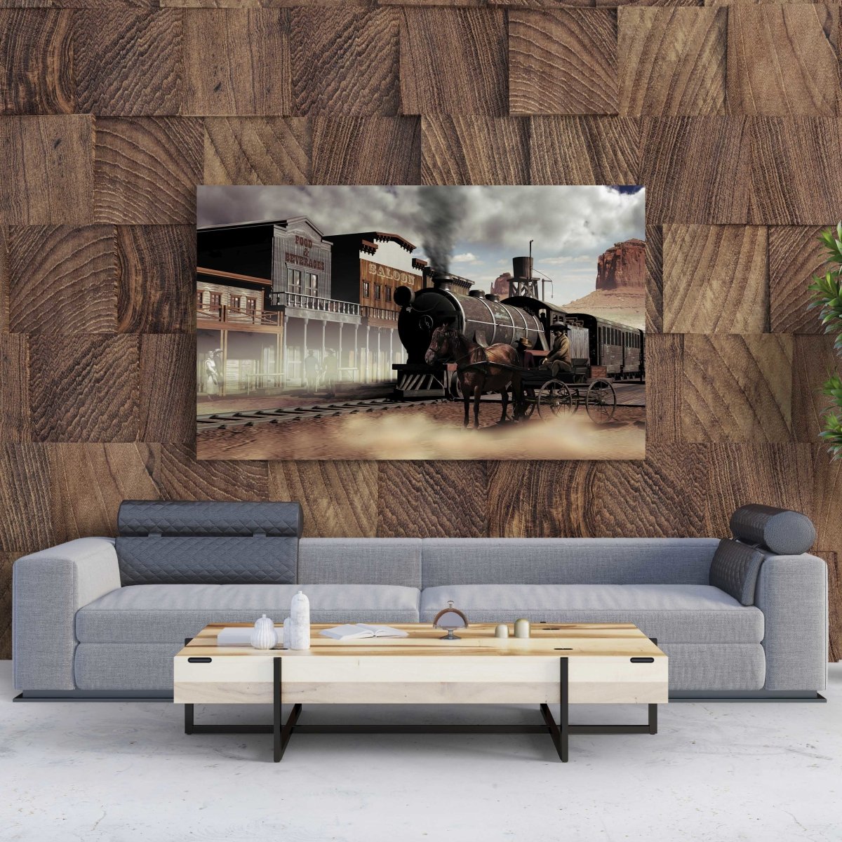 Tablou Canvas Old Western Town - clevny.ro