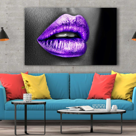 Tablou Canvas Purple Lips - clevny.ro