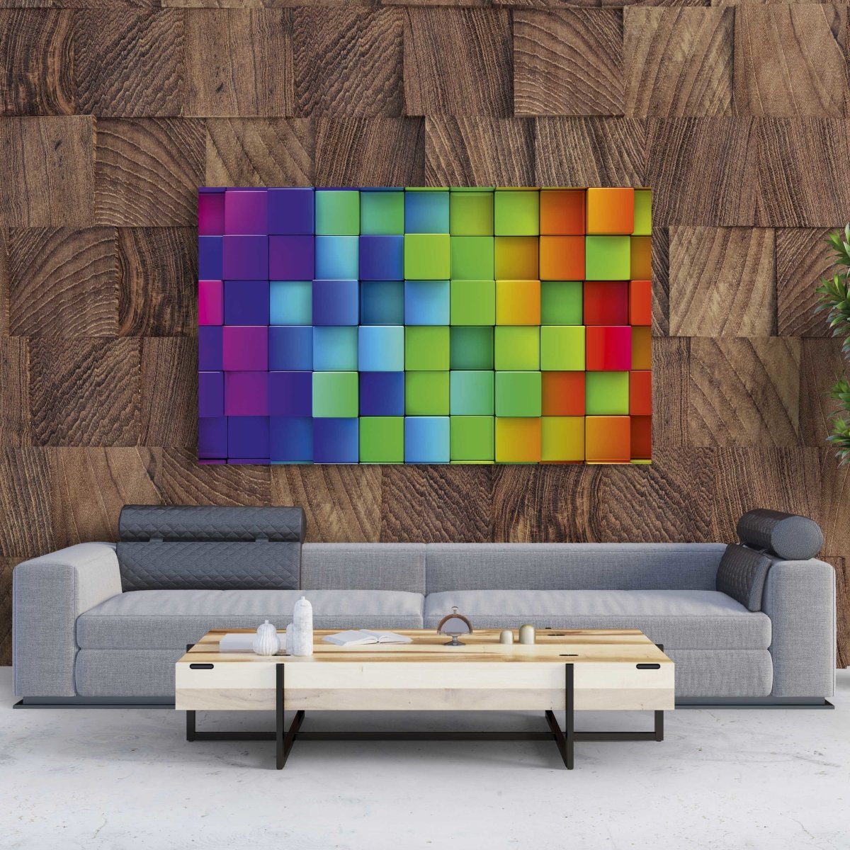 Tablou Canvas Rainbow of Colorful Blocks - clevny.ro