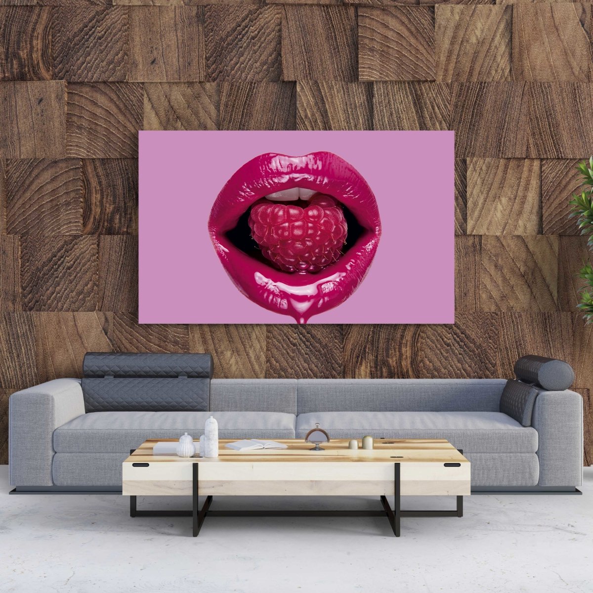 Tablou Canvas Raspberry Lip - clevny.ro