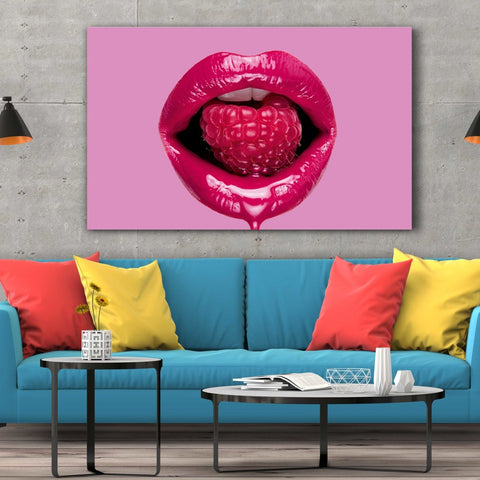 Tablou Canvas Raspberry Lip - clevny.ro
