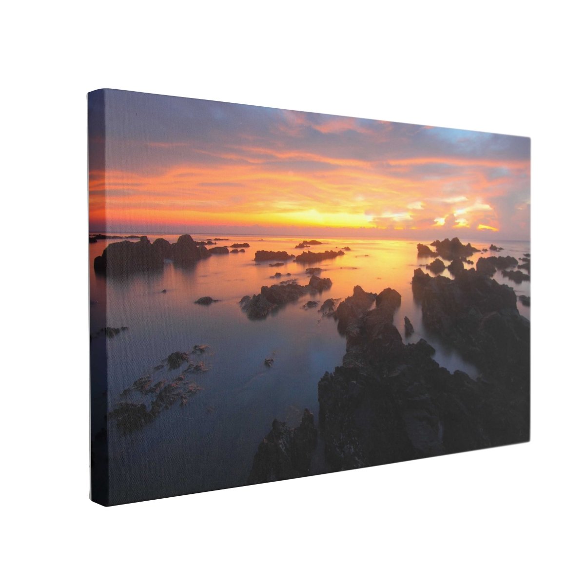Tablou Canvas Rocks in Ocean on Sunset - clevny.ro
