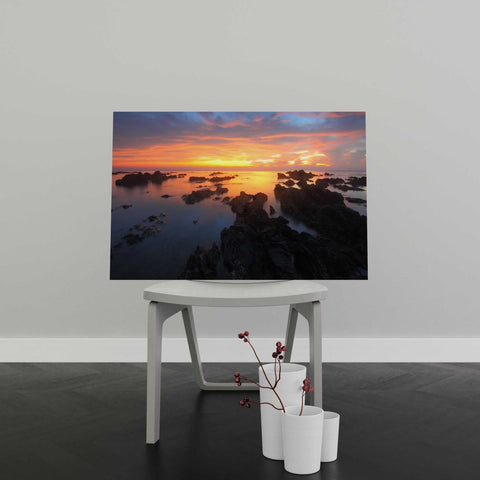 Tablou Canvas Rocks in Ocean on Sunset - clevny.ro