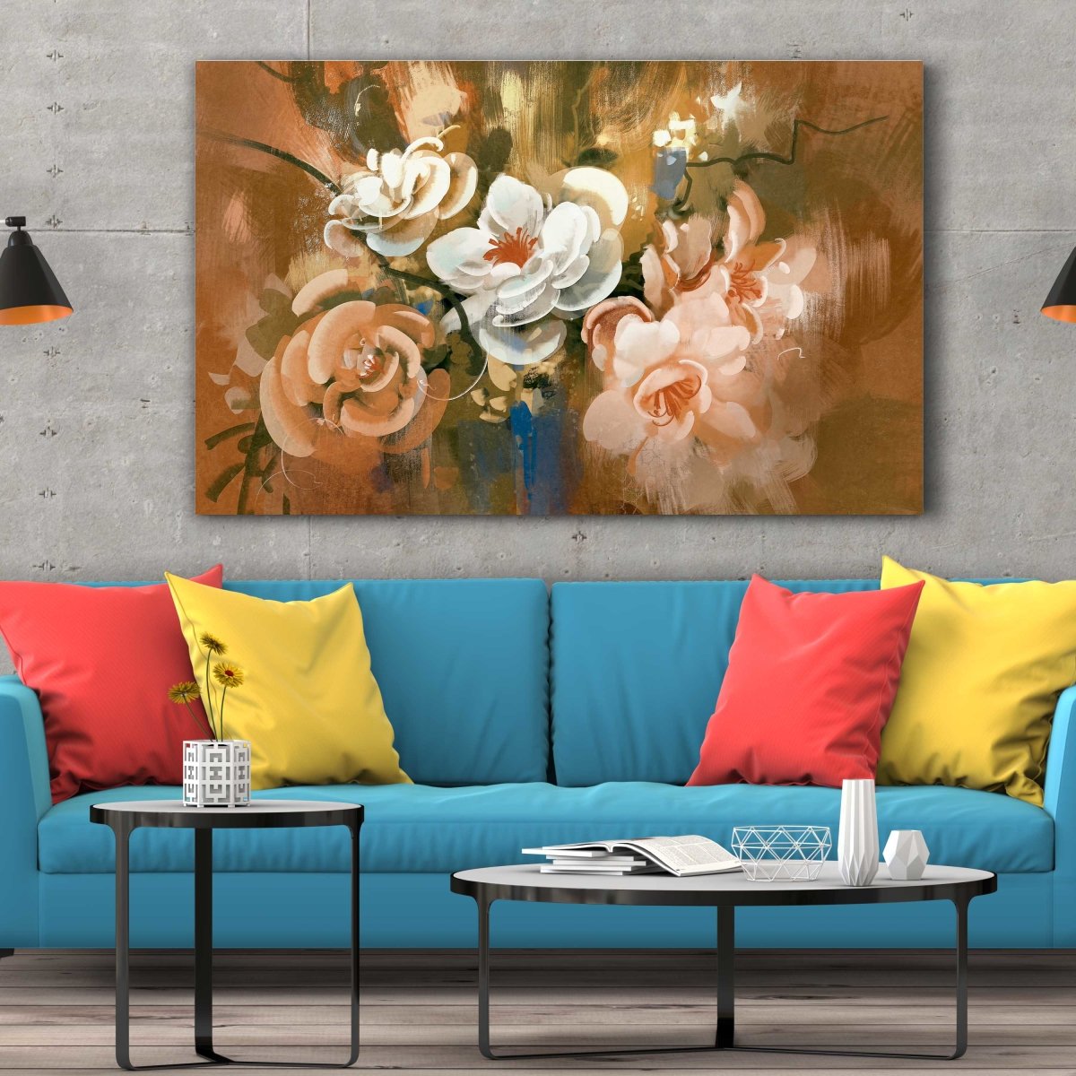 Tablou Canvas Romantic Flowers In Soft Colors - clevny.ro