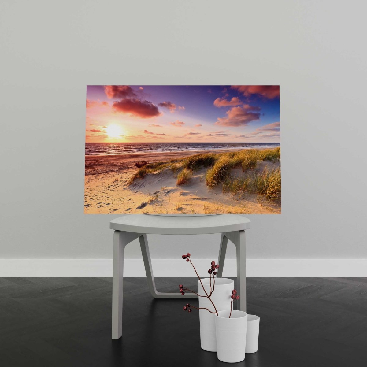 Tablou Canvas Seaside with Sand Dunes at Sunset - clevny.ro