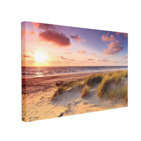 Tablou Canvas Seaside with Sand Dunes at Sunset - clevny.ro