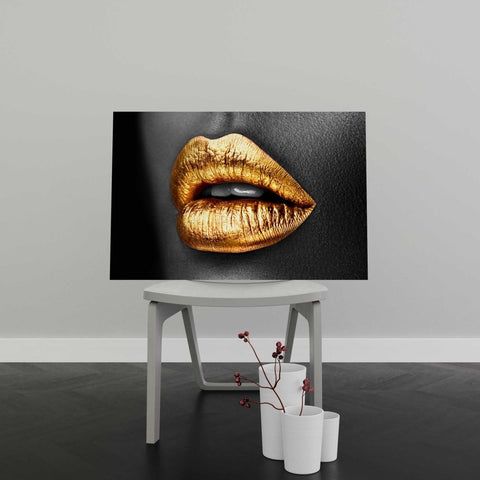 Tablou Canvas Sexy Golden Lips - clevny.ro