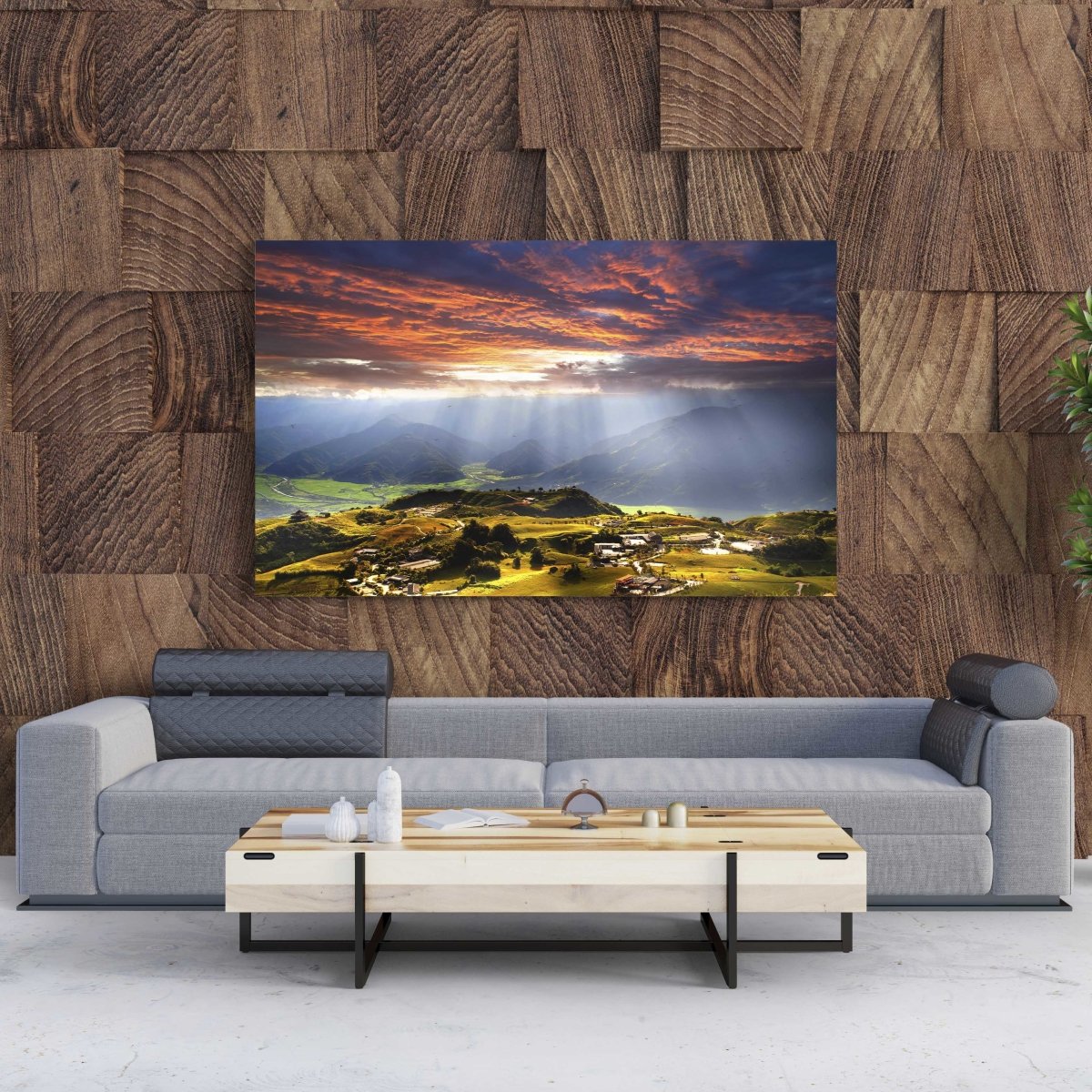 Tablou Canvas Sunbeams on the Plain - clevny.ro