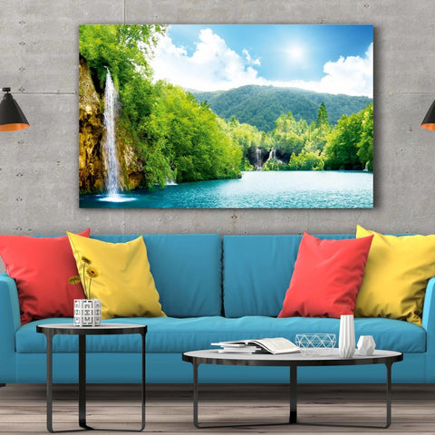 Tablou Canvas Sunlight Waterfalls - clevny.ro
