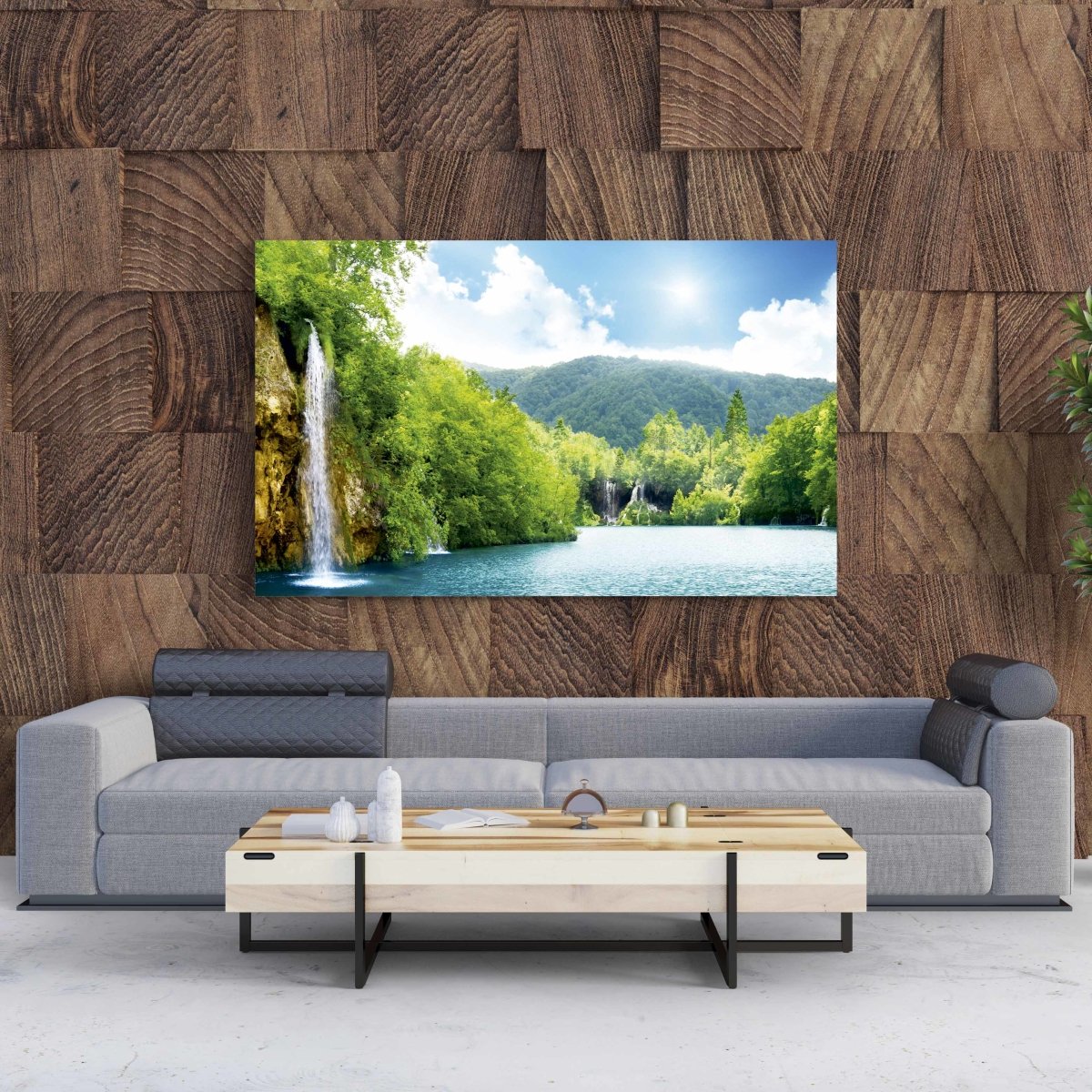 Tablou Canvas Sunlight Waterfalls - clevny.ro