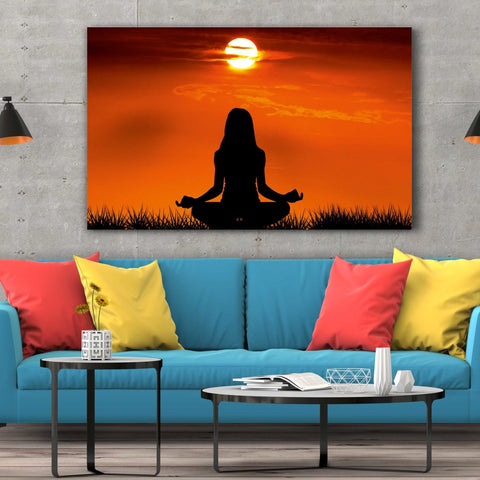 Tablou Canvas Sunrise Yoga - clevny.ro