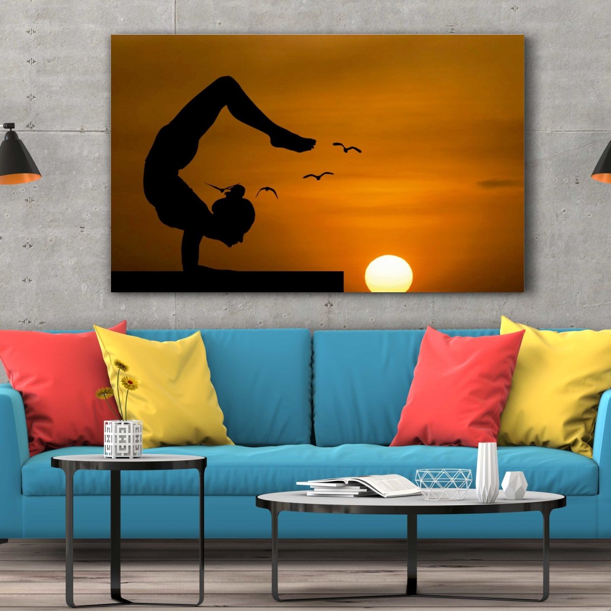 Tablou Canvas Sunset Yoga - clevny.ro