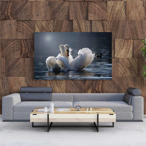 Tablou Canvas Swans in Love - clevny.ro